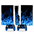 Pegatina de diseño geométrico para consola PS5 Slim edición con disco y 2 mandos, conjunto completo de cubierta protectora adhesiva para PS5 Slim edición con disco