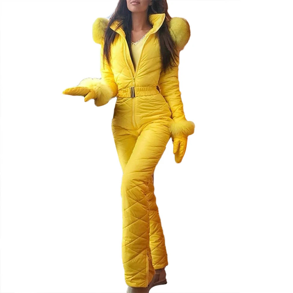 Mono de Snowboard de invierno de talla grande para mujer, traje de esquí impermeable a prueba de viento con capucha para exteriores, para snowboard, senderismo y esquí