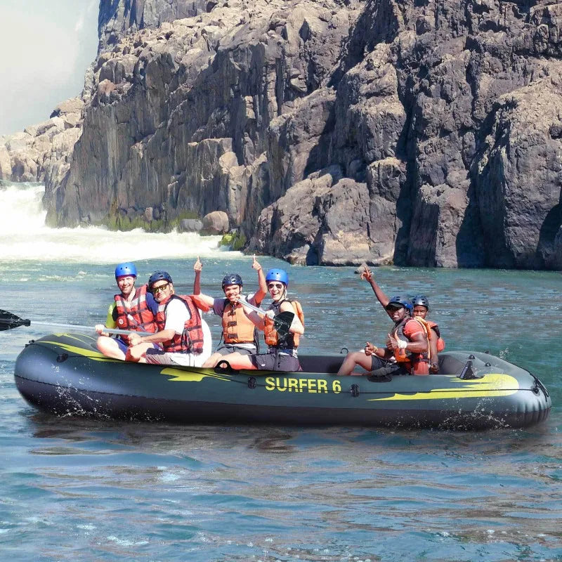 Bote de Pesca Inflable Resistente, Kayak Plegable de PVC Portátil con Remos de Aluminio y Bomba de Aire para Lago o Río