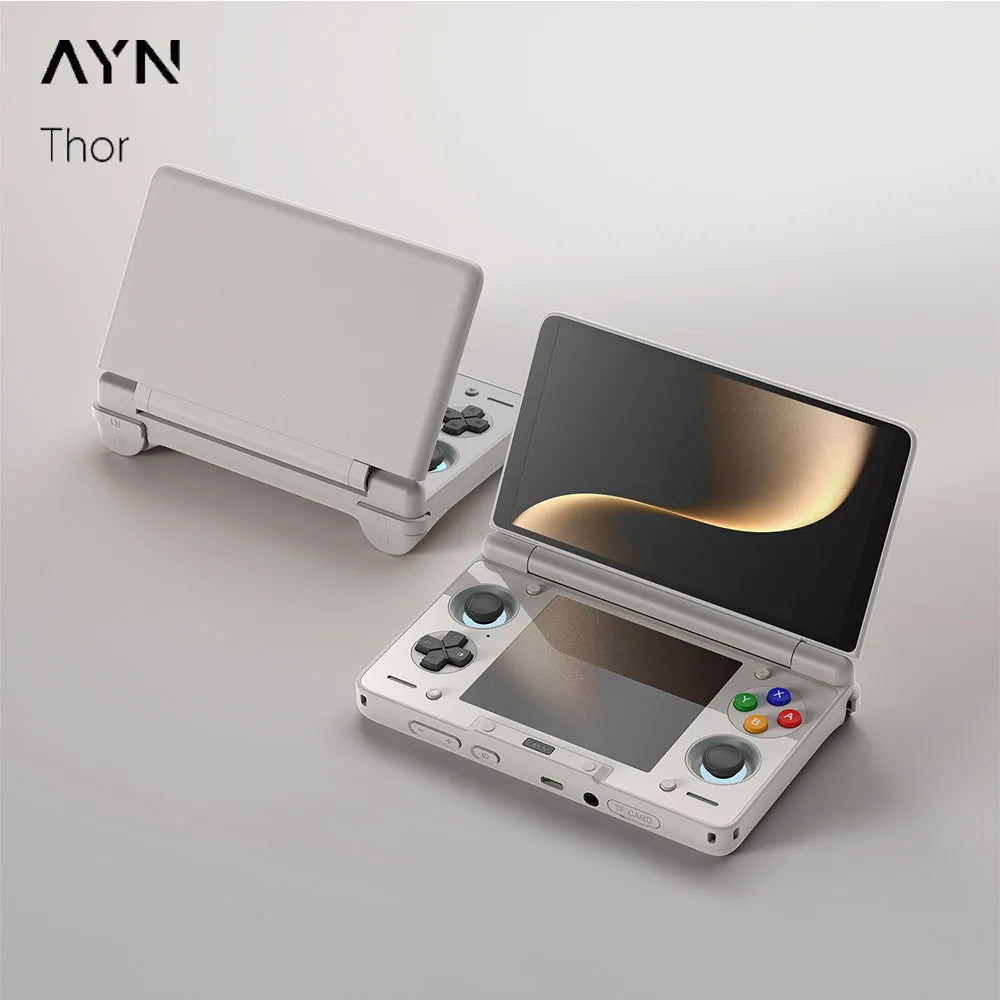 AYN THOR Pocket Flip Up Player Consoles Support WiFi7 BT5.3 Handheld Game Consoles 6''IPS and 3.92''IPS Dual Screen Video Game Console