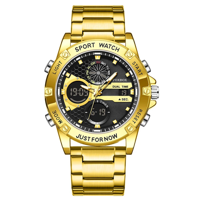 Reloj LIGE de alta gama para hombre, reloj de pulsera de cuarzo con cronógrafo, militar, deportivo, resistente al agua y con correa de piel