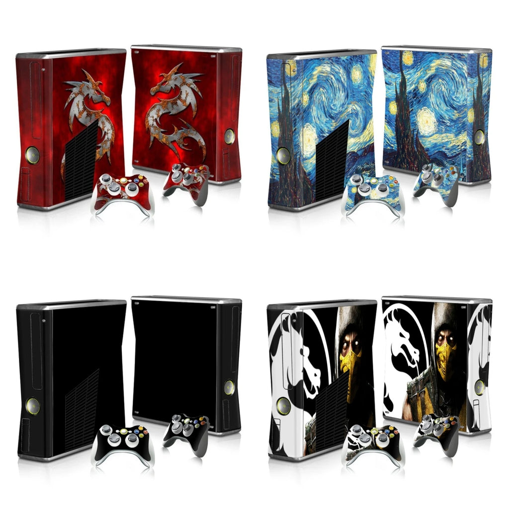 Vinilo Adhesivo Personalizado para Consola Xbox 360 Slim y 2 Controles, Adhesivo Decorativo para Xbox 360 Slim