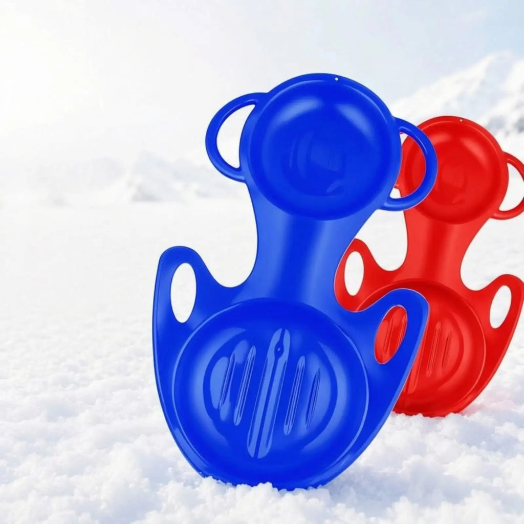 Trineo de nieve para dos personas, ligero y con asas, diseñado para el esquí de trineo, ideal para familias.