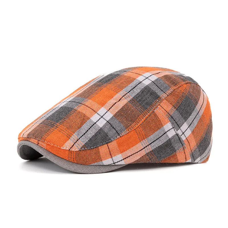 Boina de cuadros colorida para hombre y mujer, gorro artístico de estilo vanguardista, diseño fino, gorra tipo vendedor de periódicos retro británica para primavera y otoño