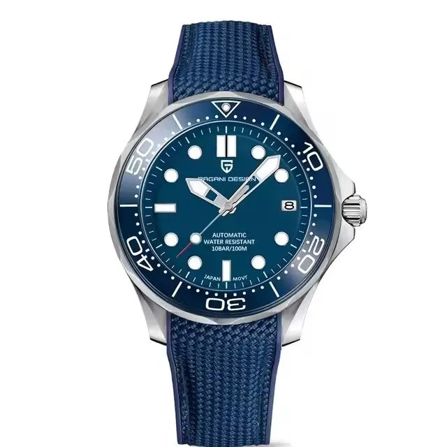 Reloj de lujo mecánico PAGANI DESIGN, bisel de cerámica, cristal de zafiro, fecha, luminoso, movimiento japonés, reloj de acero inoxidable para hombre