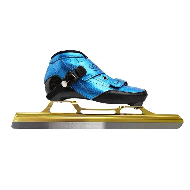 Patines de hielo CT de fibra de carbono, patines de velocidad, 380mm, 410mm, 430mm, 62, negro, azul, blanco, mujer, pista de campo