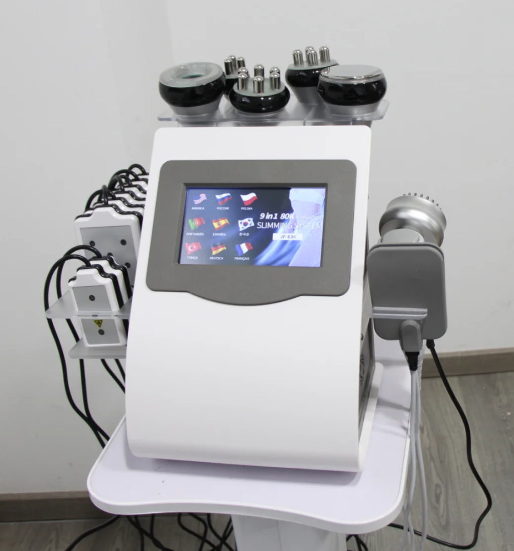 9 en 1: Masajeador de radiofrecuencia con vacío de 80K, dispositivo para adelgazar el cuerpo, liposucción, cuidado de la piel, máquina de cavitación ultrasónica KIM8, dispositivo para el rejuvenecimiento facial, herramie