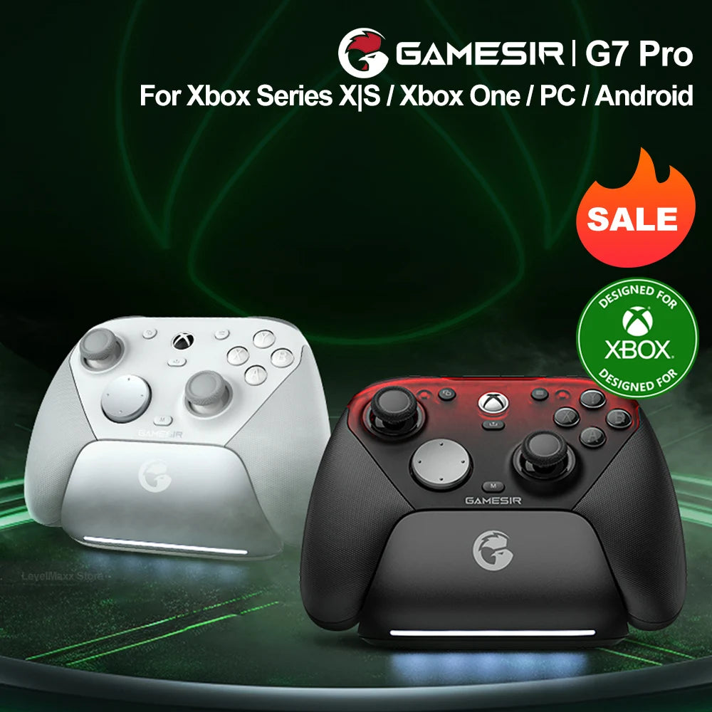 Mando para Xbox blanco y negro, con cruceta y botones frontales