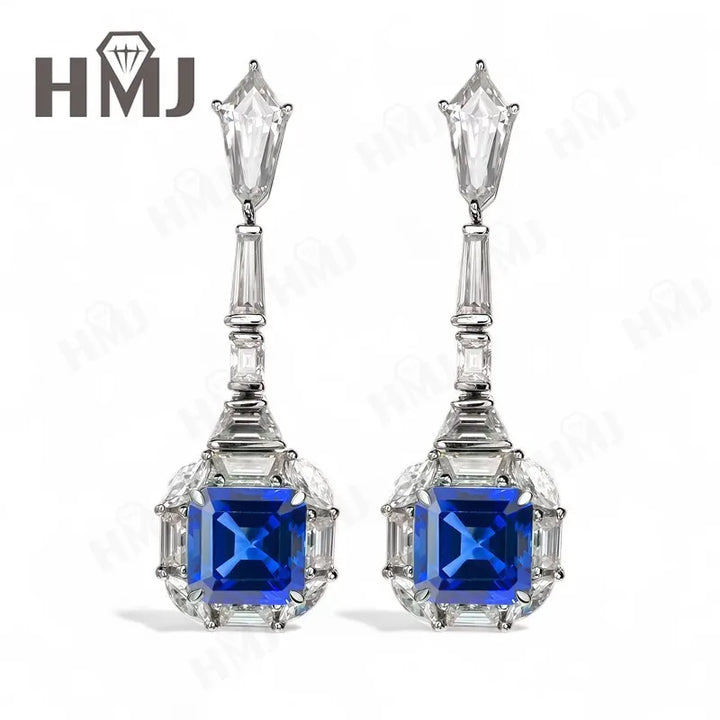 Pendientes Personalizados con Esmeralda/Rubí/Zafiro de Laboratorio Cultivado en Colombia, Joyería Fina de 10K/14K/18K, Regalos para Ella en Aniversario o Día de la Madre