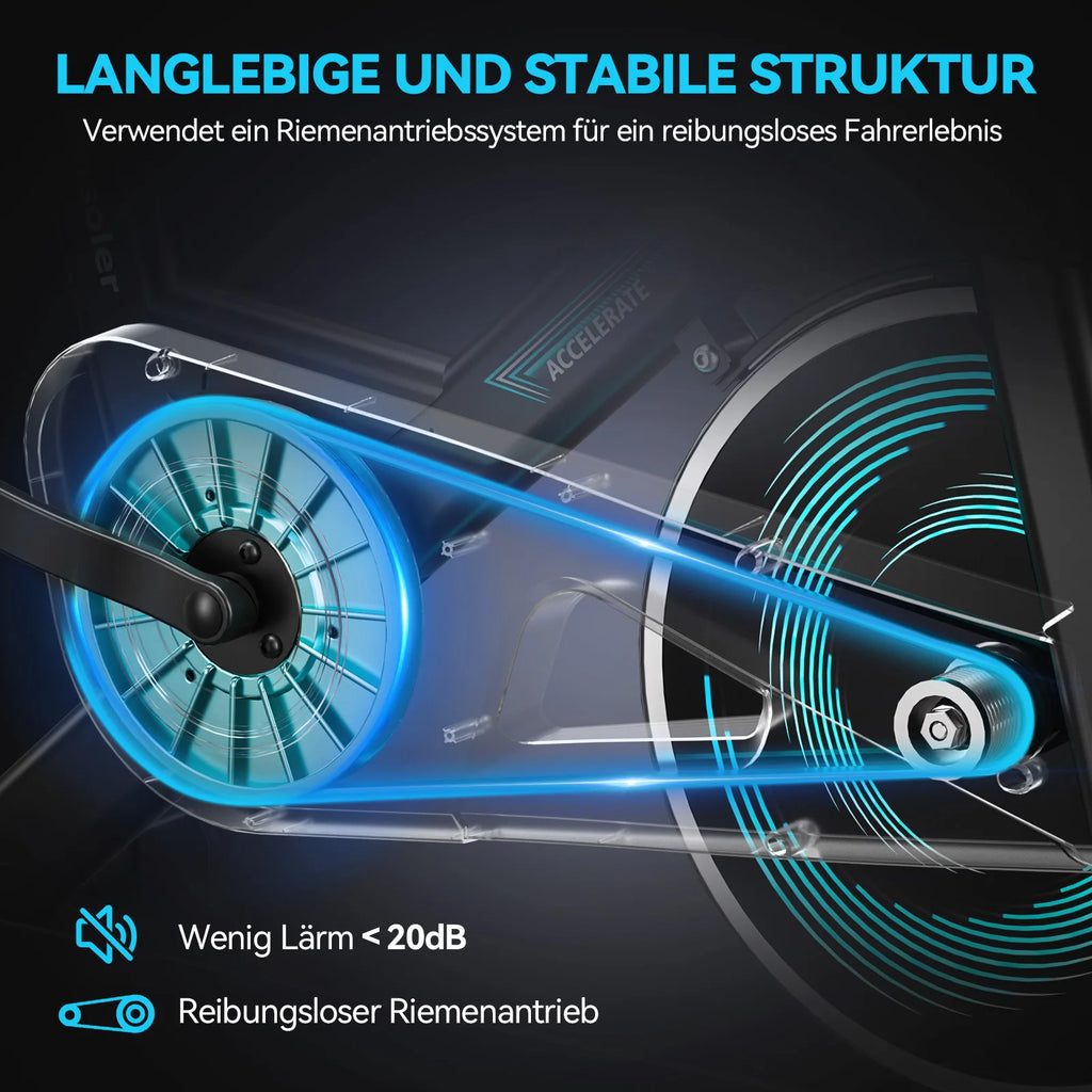 Bicicleta de ejercicio con resistencia ajustable Wenoker, bicicleta de spinning silenciosa para el hogar con monitor LED mejorado, soporte para tableta, bicicleta de ciclismo para uso en interiores, ideal para ejercicios card