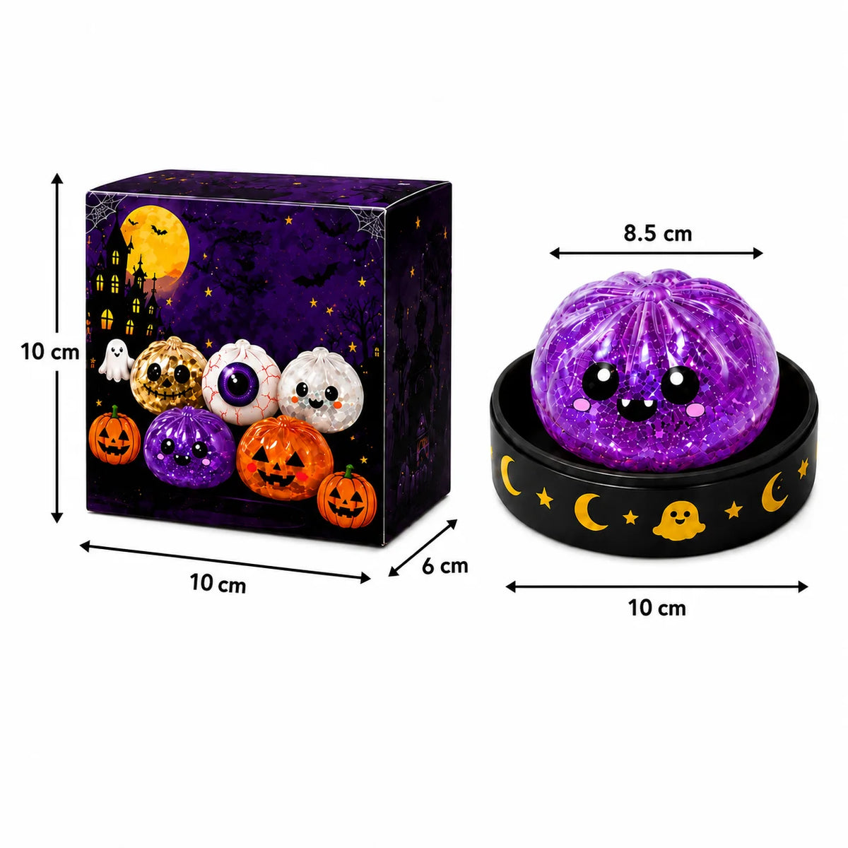 Juguete Antiestrés de 5.5cm/8.5cm con Forma de Fantasma de Halloween, Squishy de Presión de Ascenso Lento para Niños y Adultos, Regalo Antiansiedad