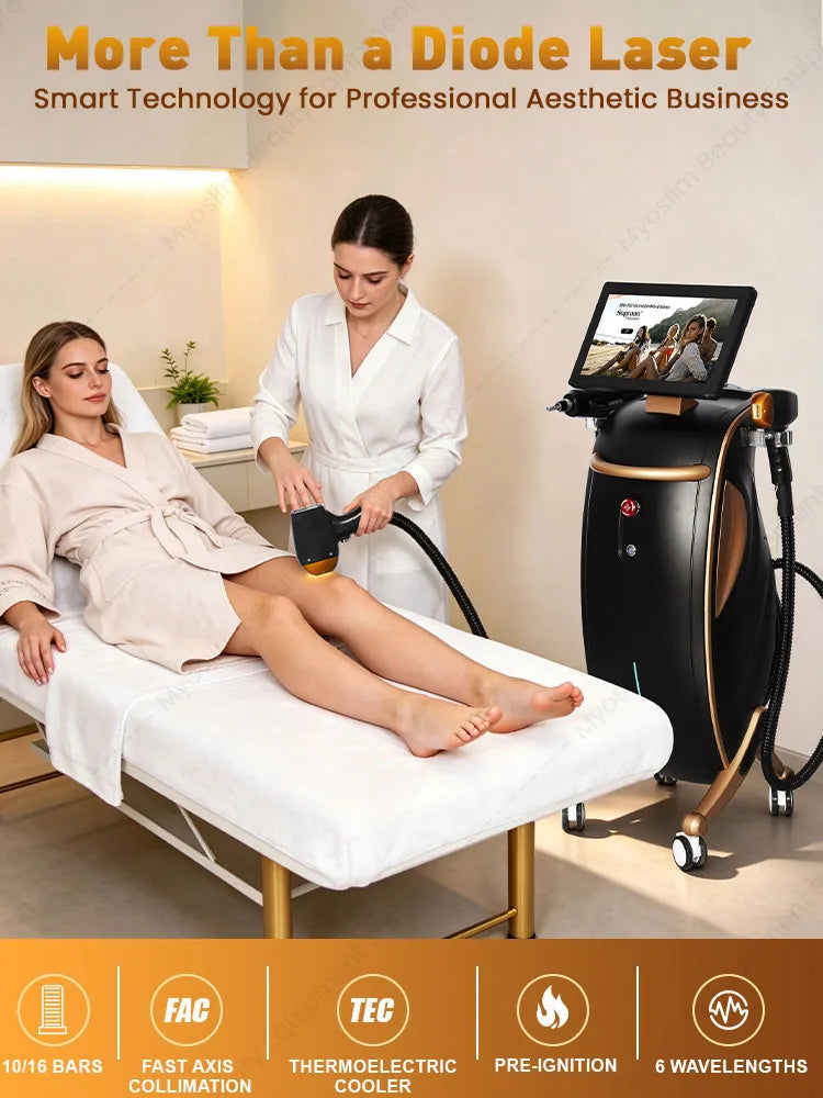 Analizador de Piel y Cabello 3 en 1, Máquina de Belleza Multifuncional, Depilación Láser de Diodo de 6 Longitudes de Onda, Eliminación de Tatuajes con Láser de Picosegundos