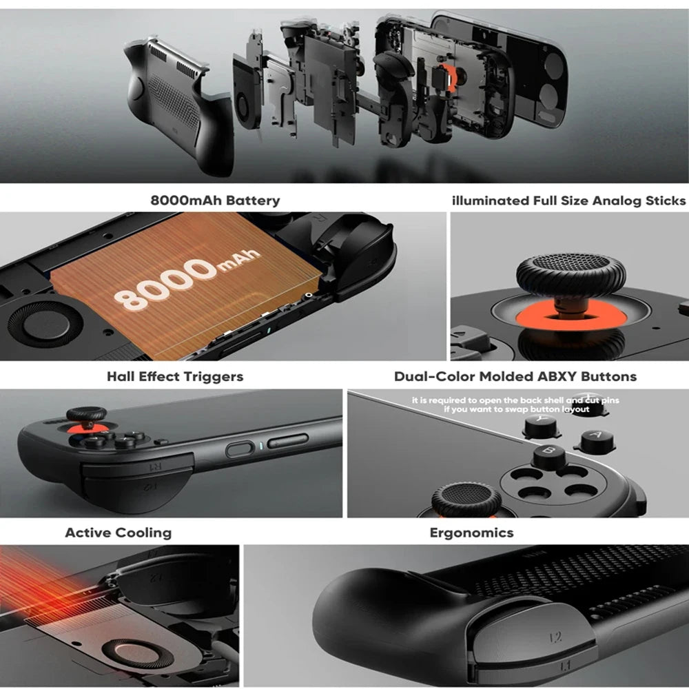 AYN Odin 3 Handheld Game Console 6 Inch AMOLED Screen 1920*1080 Android 15 8000mAh WIFI7 BT 6.0 Gming Video Player