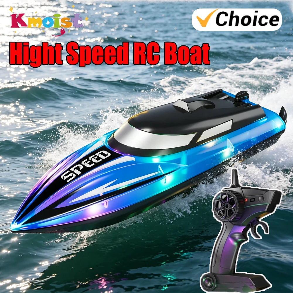 RC Boat Ship High-Speed Remote Control Boats Speedboat Radio Controlled Machine Toys for Boys Children's Day Gifts Outdoor Toy