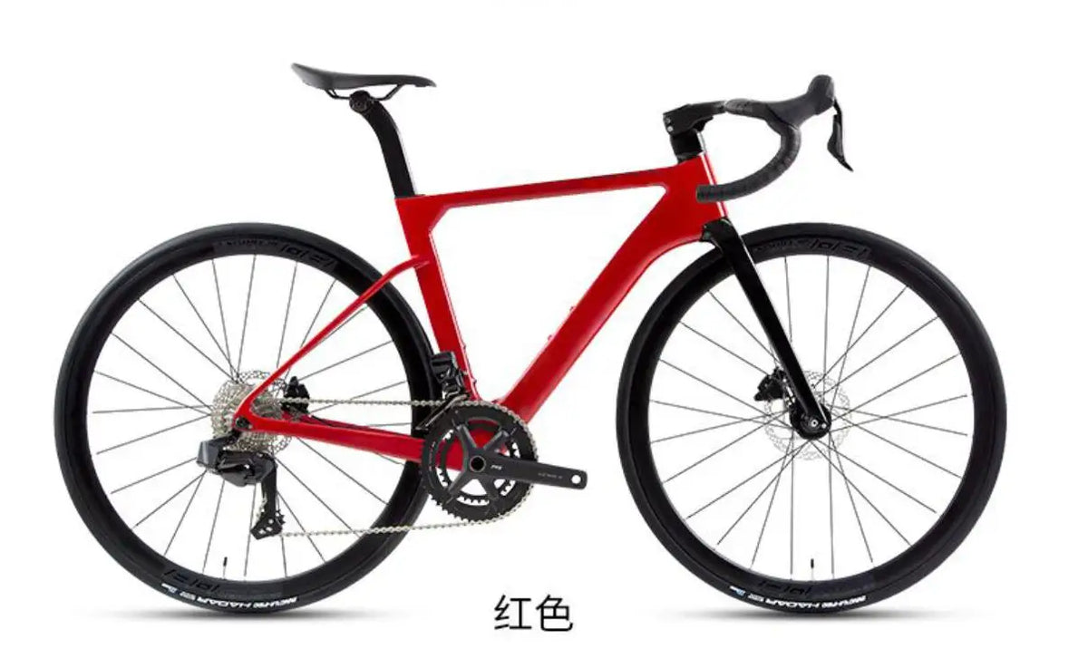 Nueva bicicleta de carretera TT-X42 de estilo más reciente, ligera, de carbono completo, con grupo eléctrico inalámbrico WheelTop y ruedas de carbono.
