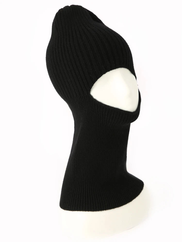 100% pasamontañas de punto de cachemira pura, bufanda, sombreros elegantes, gorros para mujeres y hombres, capucha de invierno, gorros cálidos para el cuello, Unisex