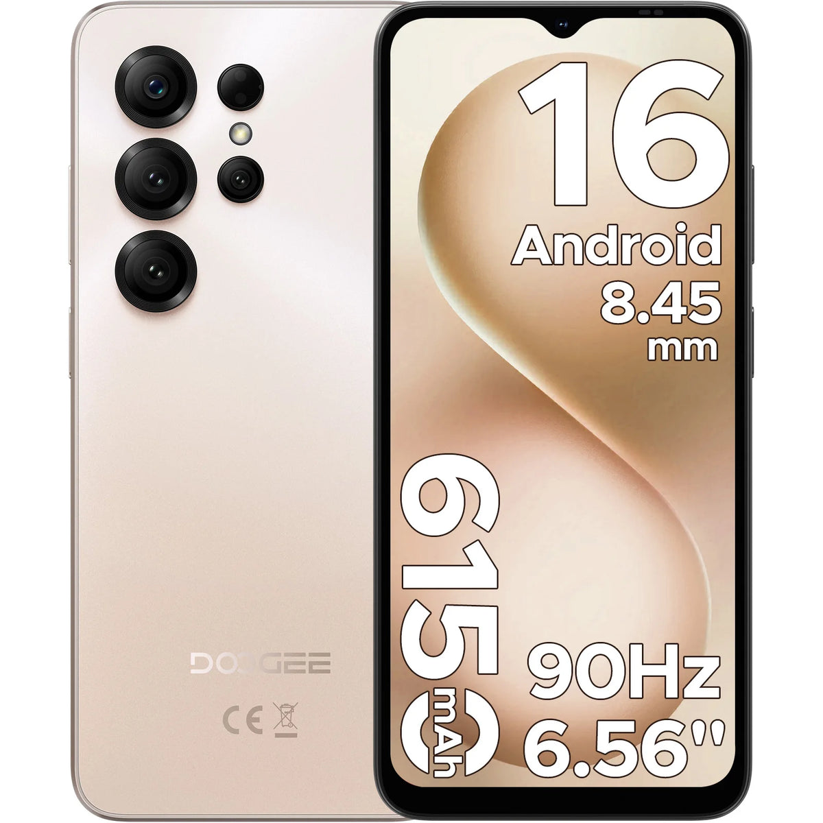 Smartphone DOOGEE Note56X Lite Android 16, 12GB+32GB, pantalla HD+ de 6.56", batería de 6150mAh, 8MP+5MP, Widevine L1, NFC