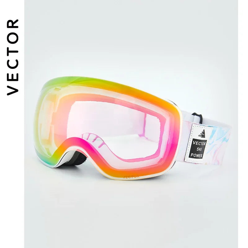 VECTOR OTG gafas de esquí Snowboard mujeres hombres gafas de esquí UV 400 gafas de protección contra la nieve adulto doble espejo esférico magnético