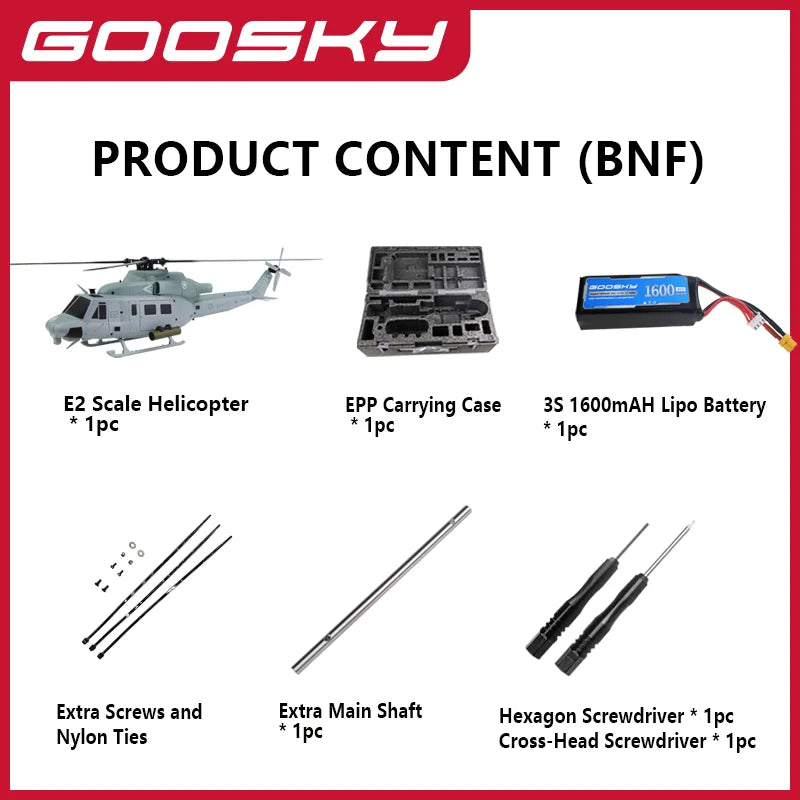Helicóptero RC GOOSKY E2 GPS Edición Militar, Modelo a Escala, Apariencia Realista, Posicionamiento GPS, Perfecto para Entusiastas del Vuelo RC
