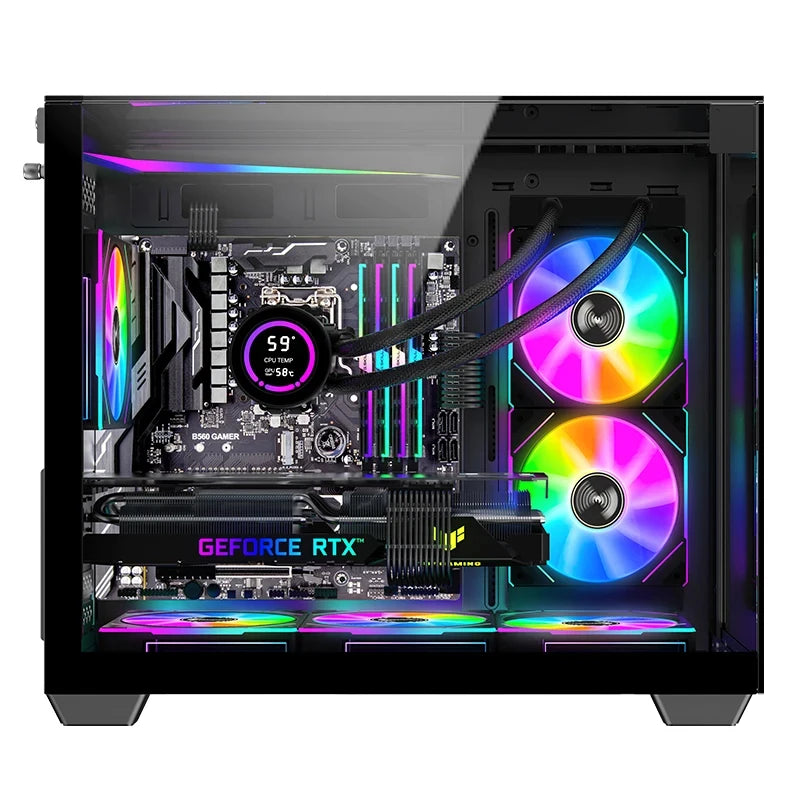 PC de Juegos Preconstruido con Ryzen 7 5700X, NVIDIA RTX 4060, 32GB de RAM DDR4, SSD NVMe M.2 de 1TB, WIFI, para Juegos, Diseño y Oficina
