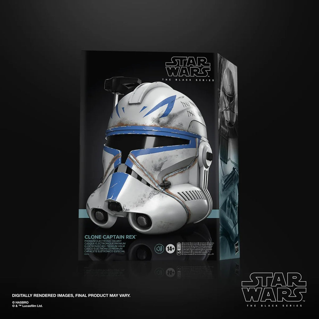 Hasbro STAR WARS The Black Series Clone Captain Rex Premium Electronic Helmet, Ahsoka Roleplay Helmet Adult F9176
