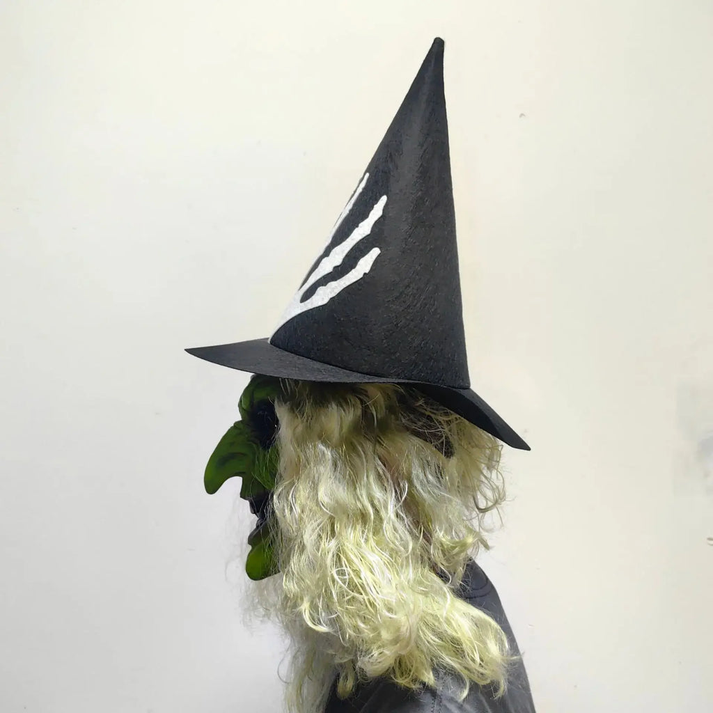Máscara de bruja con rostro verde, para disfraces de bruja, anciana, abuela, sombrero de látex, máscaras de Halloween, carnaval, fiesta de disfraces, accesorios y regalos.