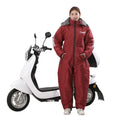 Traje Impermeable y Cortavientos para Motociclismo de Invierno, Todo en Uno, Ropa Cálida y Gruesa de Felpa, Ropa a Prueba de Frío, Trajes de Esquí