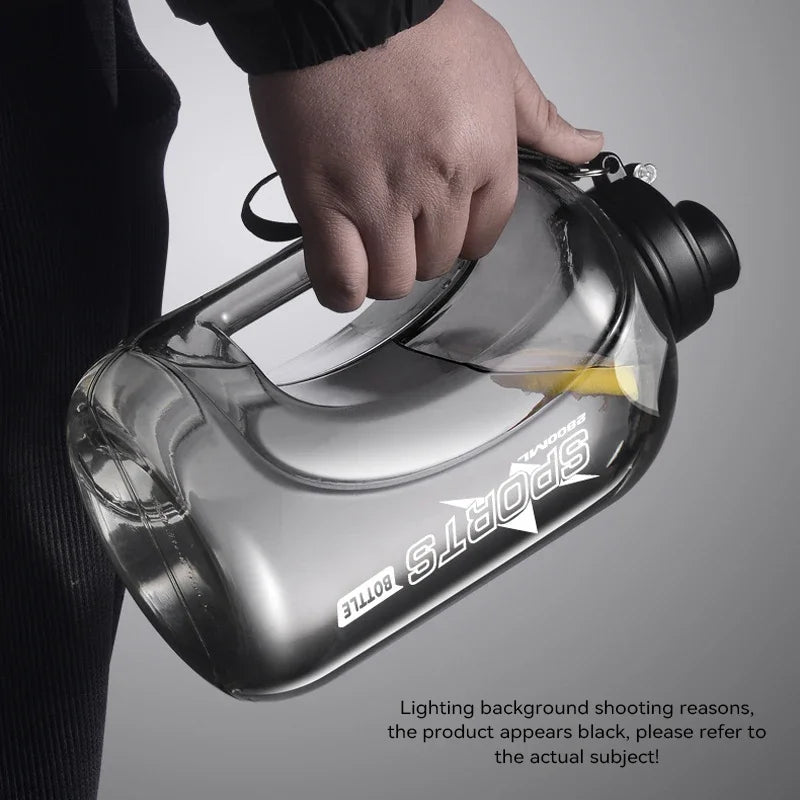 Nueva botella de agua de gran capacidad de 1,8l, taza de gran barriga, botella de agua deportiva, cubo de tonelada, taza espacial de plástico portátil para estudiantes
