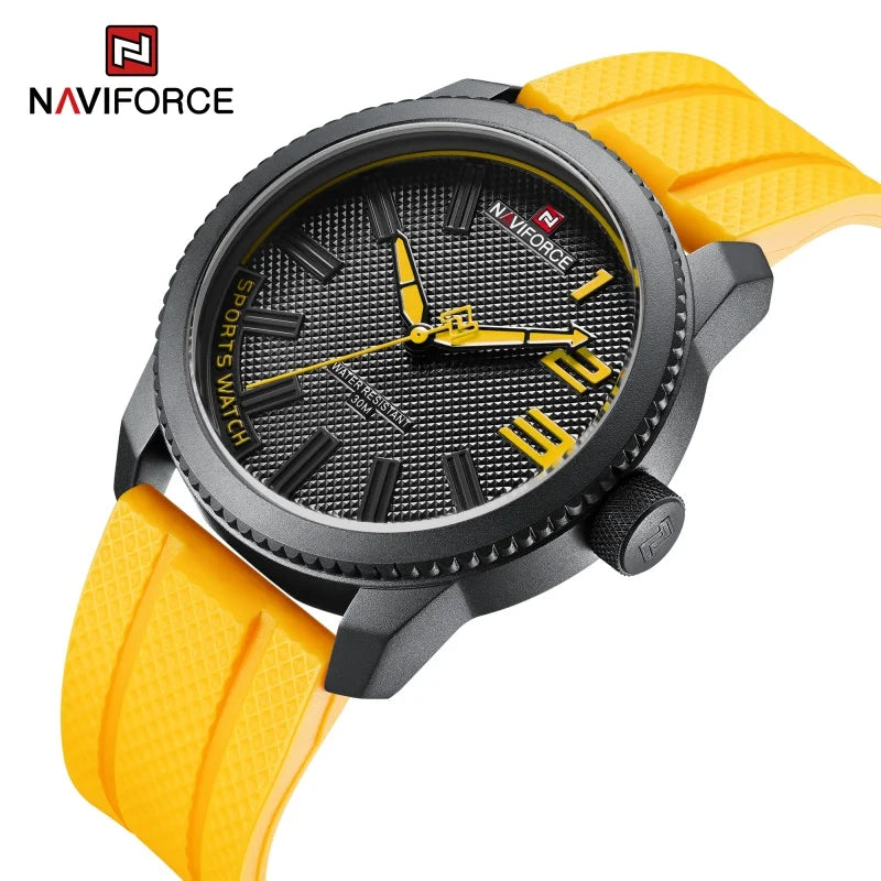 Reloj de cuarzo NAVIFORCE de lujo para hombre, correa de silicona, reloj militar, resistente al agua 30ATM, reloj de pulsera para hombre 2022