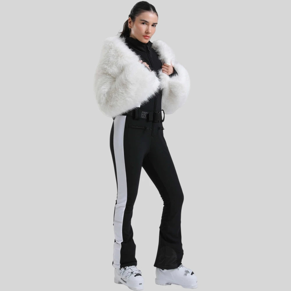 GSOU SNOW-traje de nieve cálido de dos piezas para mujer, mono de Snowboard ajustado, ropa elástica de esquí a prueba de viento con aislamiento para invierno