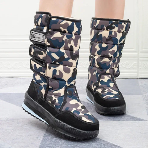 Botas de media pantorrilla para hombre Botas de nieve impermeables para exteriores -40 °   Botas para parejas que mantienen el calor, zapatos de mujer con plataforma antideslizante, talla grande 36-47