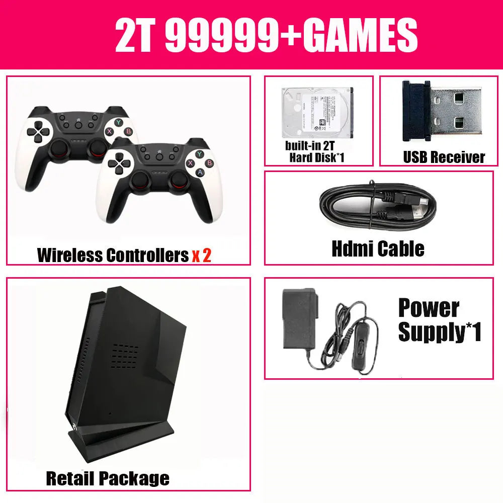 Batocera and Windows 11 Retro Game Box G3 Pro with 16GB RAM and 2/4TB HDD, featuring over 99,999 games. Compatible with PS2, PS3