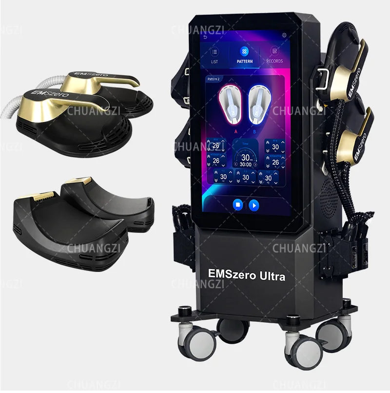 Máquina Estimuladora Muscular EMSzero Ultra Body Sculpt con 4 Manijas RF Profesional 6500W, Dispositivo Adelgazante EMS Neo Body Shape