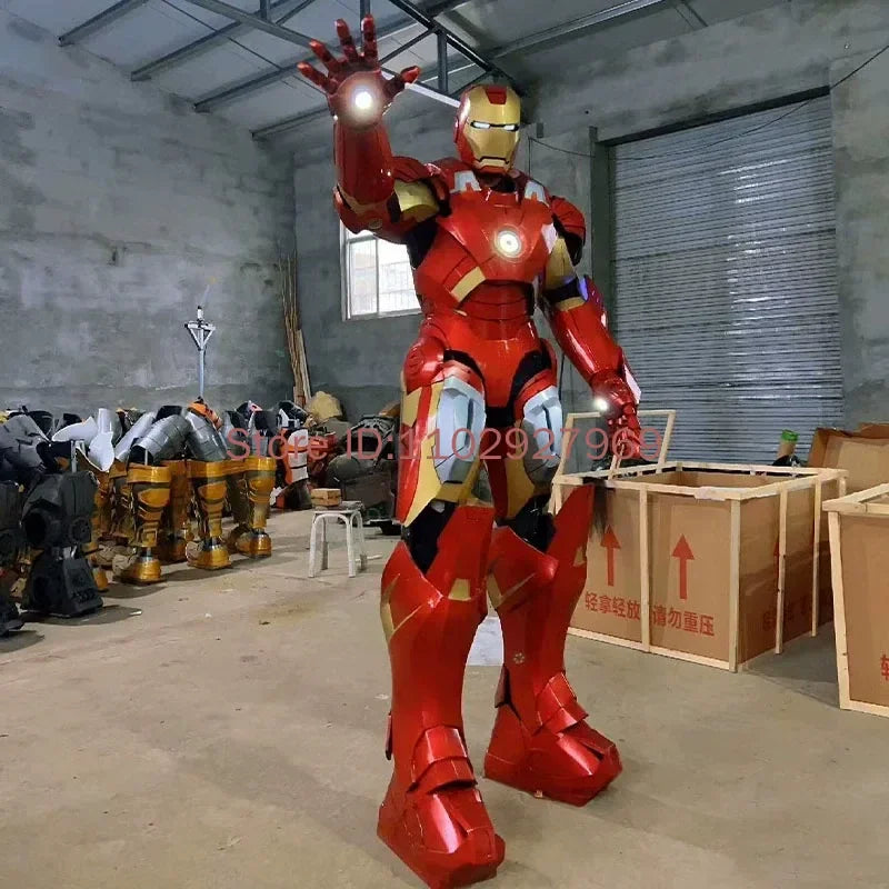Traje de batalla portátil Iron Man, armadura de Robot de cuerpo completo, disfraz de Cosplay para adultos, figura de acción Mecha, juguete para regalo de Navidad