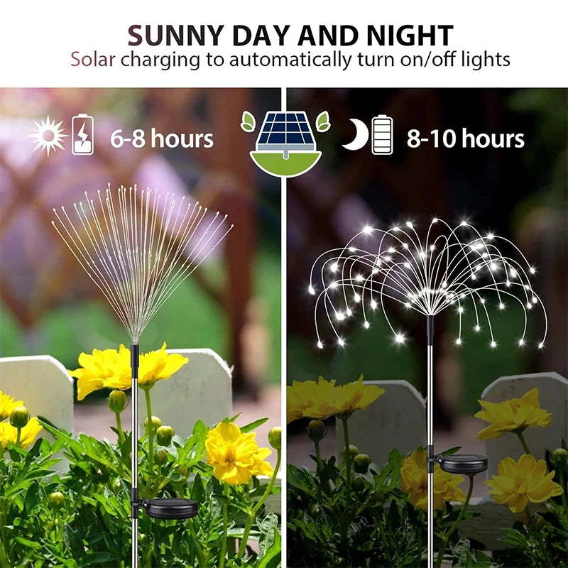 Luces solares de fuegos artificiales de 420LED, luces impermeables para decoración de jardín, luces de hadas de diente de león para Patio exterior, camino, césped y Patio