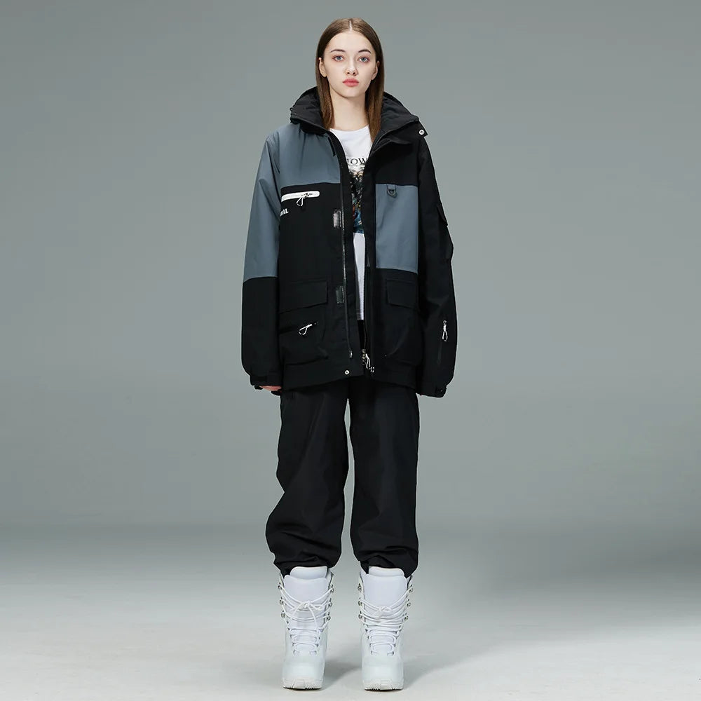 Monos de esquí y Snowboard para hombres y mujeres, traje de esquí térmico impermeable a prueba de viento, conjunto de chaqueta y pantalones de montaña, nuevo, Invierno