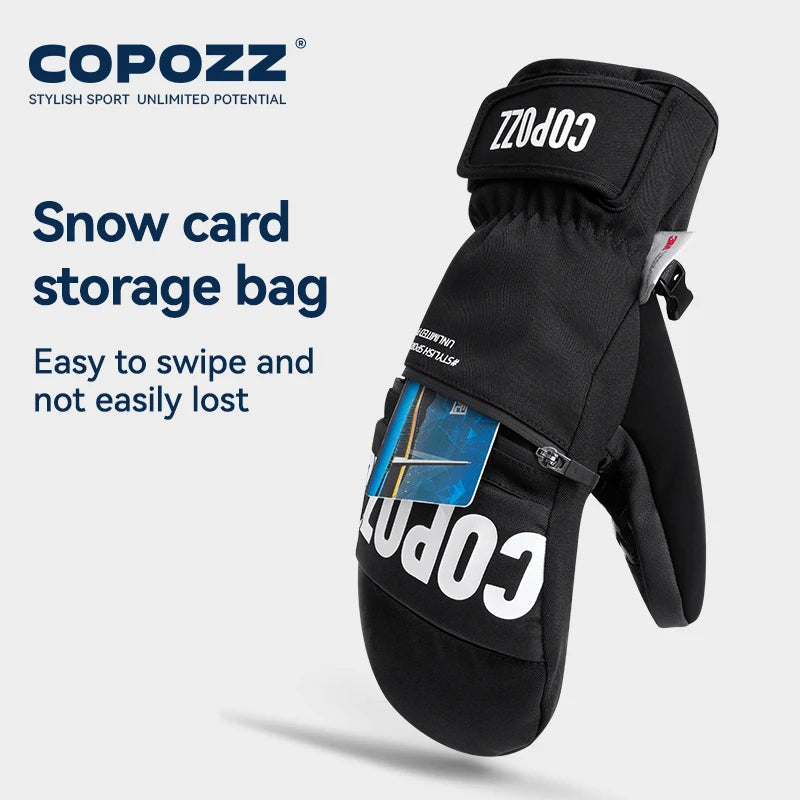 COPOZZ 3M Thinsulate grueso adulto adolescente profesional Snowboard guantes de esquí a prueba de viento invierno cálido guantes térmicos para nieve moto de nieve