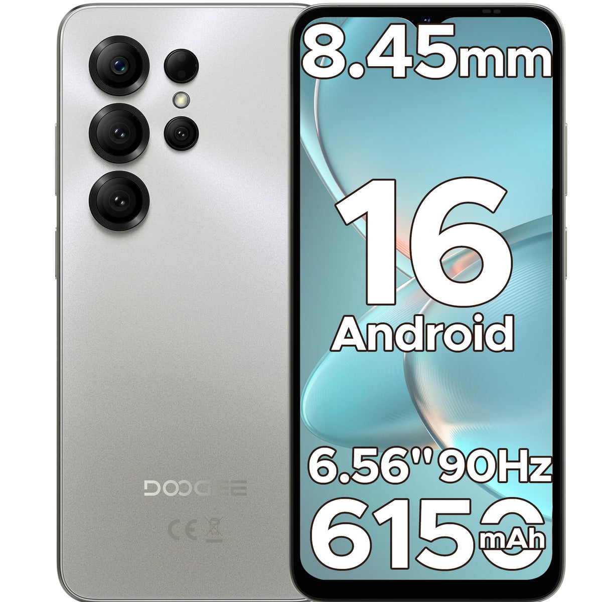 Versión Global DOOGEE Note56 X Smartphone Android 16 24GB RAM(3GB+21GB) 64GB ROM Pantalla de 6.56'' Batería de 6150mAh Teléfono Móvil