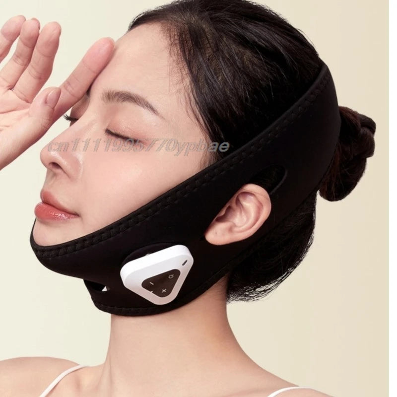 Masajeador Facial en Forma de V EMS - Dispositivo de Lifting Facial Antienvejecimiento para Uso Doméstico, Mascarilla Reafirmante para el Cuidado de la Piel