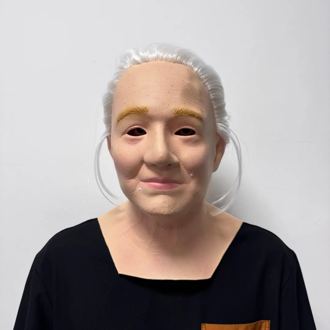 Máscara facial de látex aterradora e engraçada para festa de Halloween, acessório de brincadeira anti-rugas