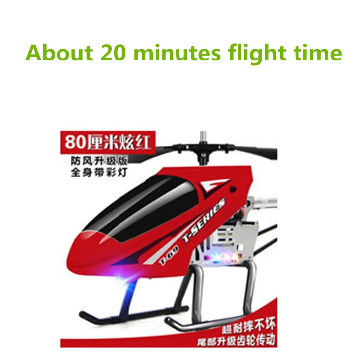 Nuevo helicóptero Rc 3.5CH 80cm avión grande Extra duradero con luces LED aleación para exteriores helicópteros RC distancia de Control 100m