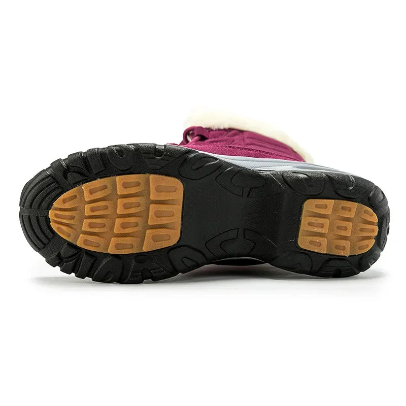 Botas De nieve cálidas De alta calidad Para Mujer, botines cómodos con cordones, impermeables, para senderismo al aire libre, Invierno 2024