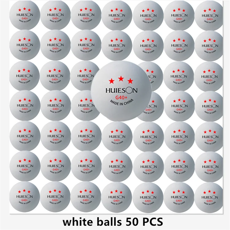Huieson pelotas de Ping Pong de 3 estrellas 50 ~ 100 Uds ABS 40 + nuevo Material pelotas de tenis de mesa pelotas de Ping Pong para competición