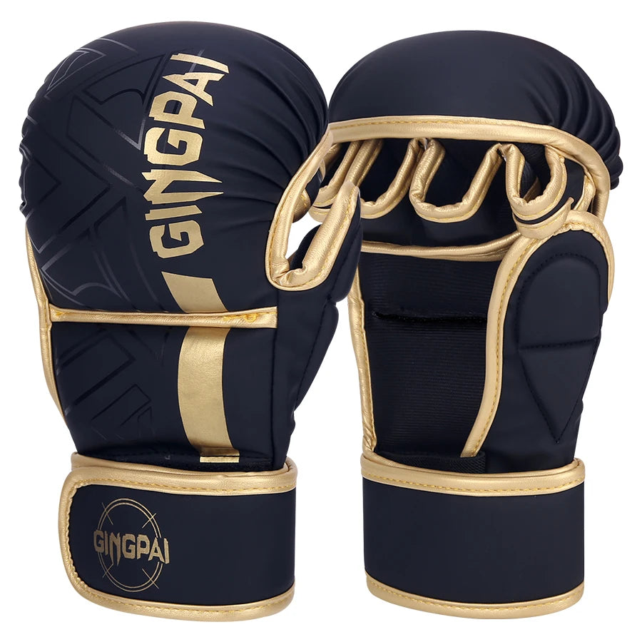Guantes de Boxeo Profesionales MMA, Medios Dedos, para Saco de Arena, Karate, Muay Thai, Entrenamiento, PU, Adultos y Niños, Equipo de Boxeo Reforzado