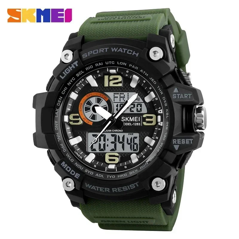 Reloj digital deportivo SKMEI 1283 para hombre, resistente al agua, a prueba de golpes, con luz LED, modelo 1637
