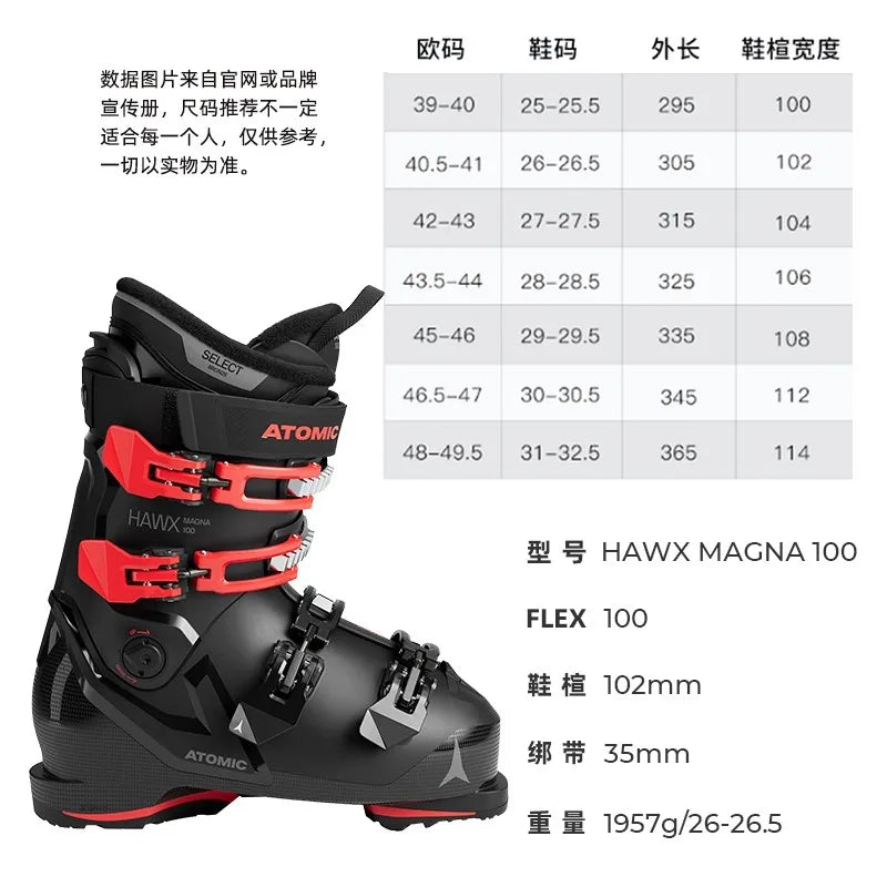Botas de esquí para hombre con cuatro botones para snowboard y doble tabla