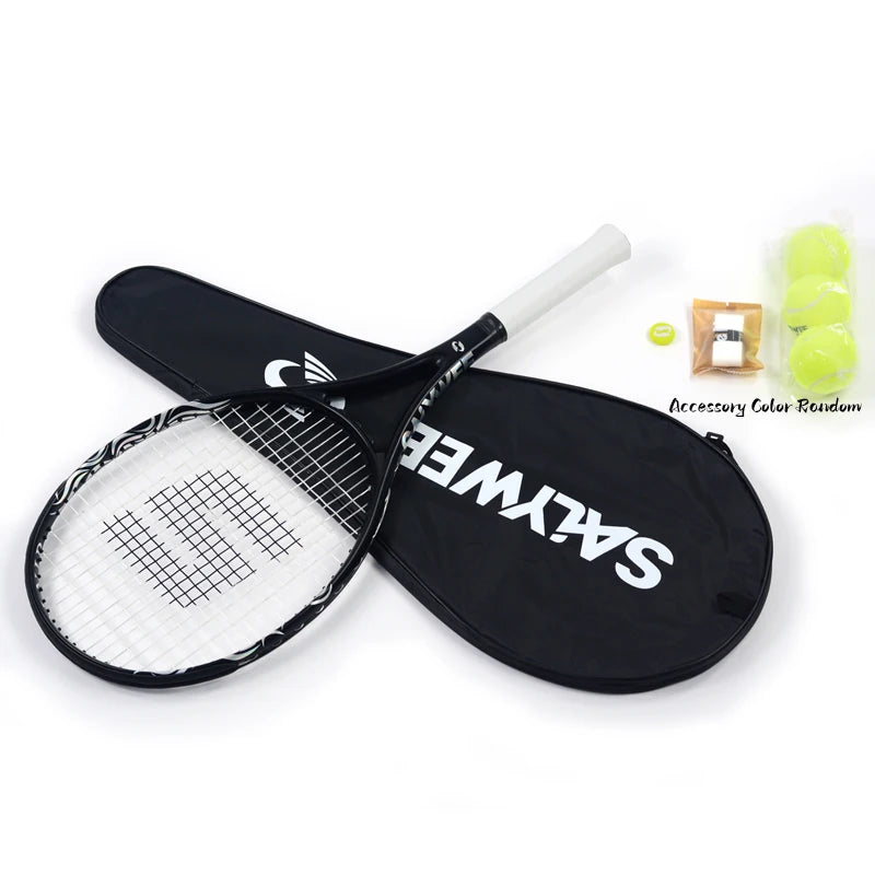 Raqueta de Tenis Profesional SALYWEE Ultraligera 265g, Fibra de Carbono Integral, Proceso de Estampado en Caliente, 55lbs, Equipo de Lujo Universal para Adultos