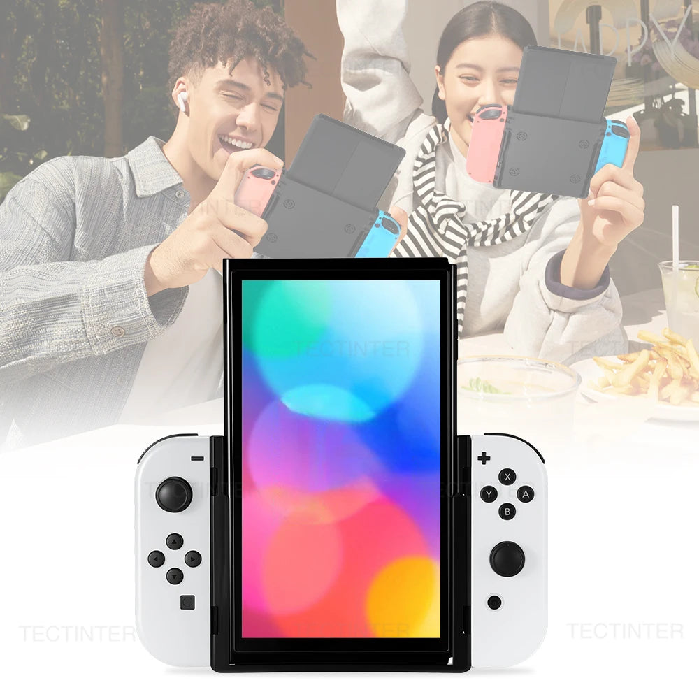 Para Nintendo Switch 1/OLED consola de juegos soporte Vertical agarre controlador abatible accesorios de mando para Switch Joystick de mano