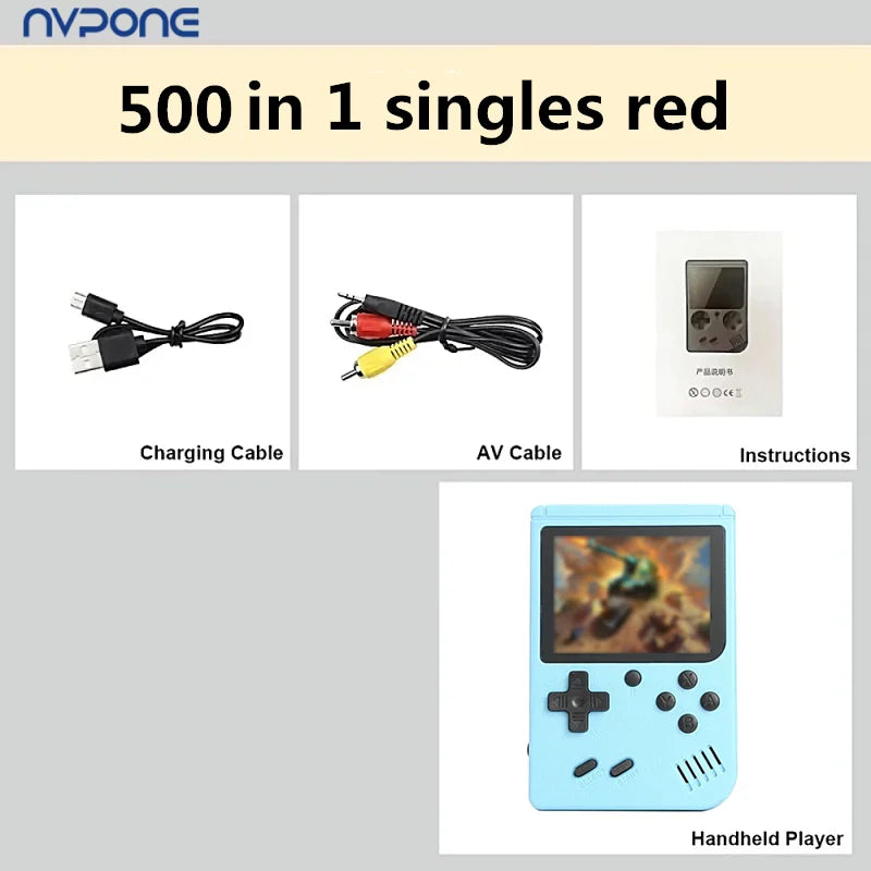 Consola de juegos retro arcade de 5 pulgadas con más de 500 juegos clásicos integrados, emulador tipo Game Boy, consola de videojuegos portátil para TV