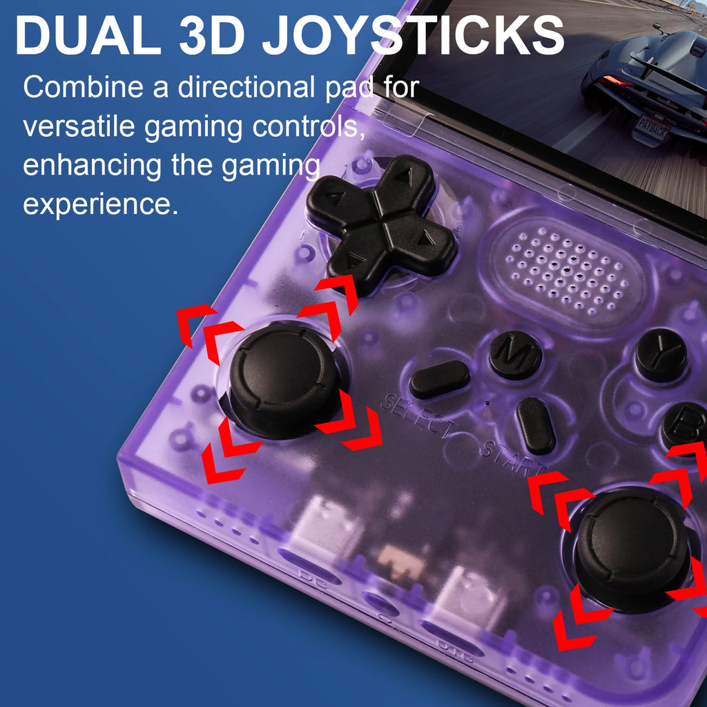 Consola de videojuegos retro portátil R40 de 128 GB, sistema Linux, pantalla IPS de 3,5 pulgadas, reproductor de video portátil de bolsillo, regalo para niños